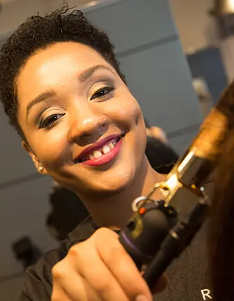 Cosmetology styling hair