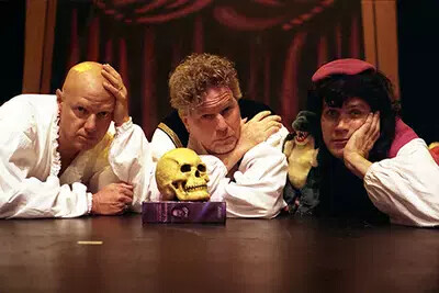 reduced shakespeare actors with skull