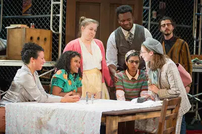 group photo in Diary of Anne Frank play