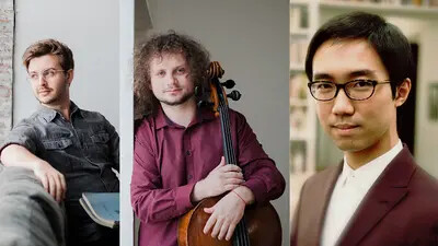 side by side pictures of trio solace members