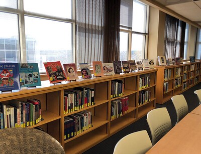 book collection at Hirsch library