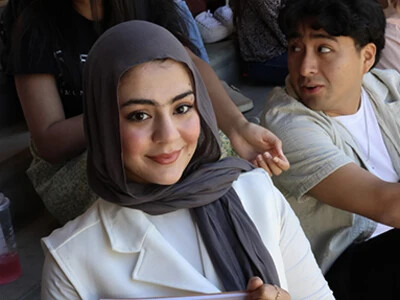 female student outside