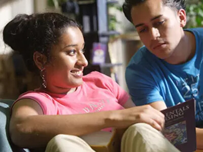 two students in library at RVCC