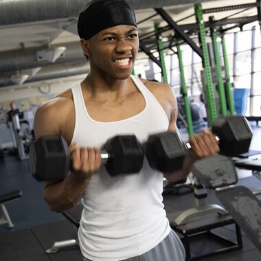 Male Student in the Fitness Center