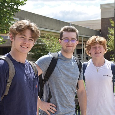 Three men starting new semester at RVCC