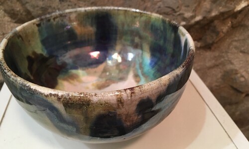 ceramic bowl with multicolor interior