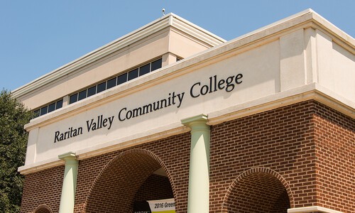 side view of rvcc name and top of arches
