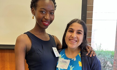 female students present at Engage NJ conference