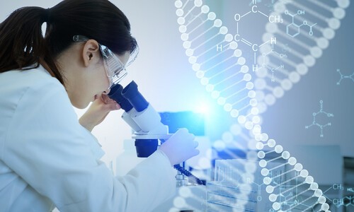 woman doing gene therapy experiment