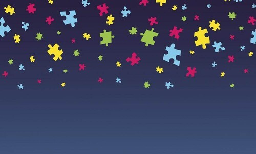 floating autism puzzle pieces