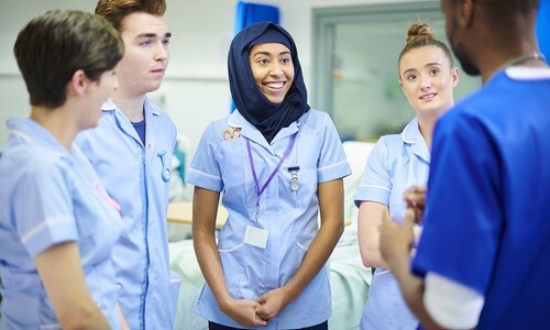 nursing students on hospital ward