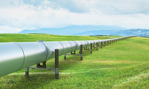 oil pipeline in green landscape