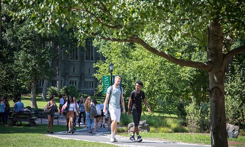 students walking on Drew campus
