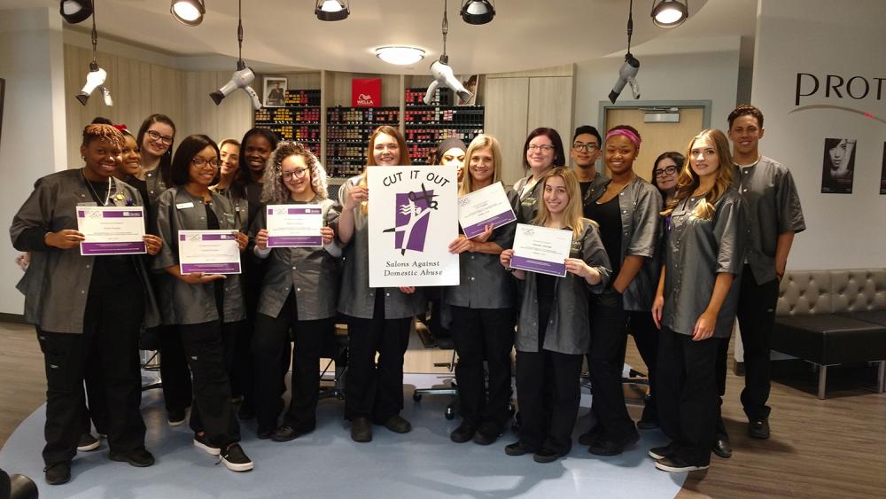 Beauty Students Use Service Project to Help End Domestic Violence