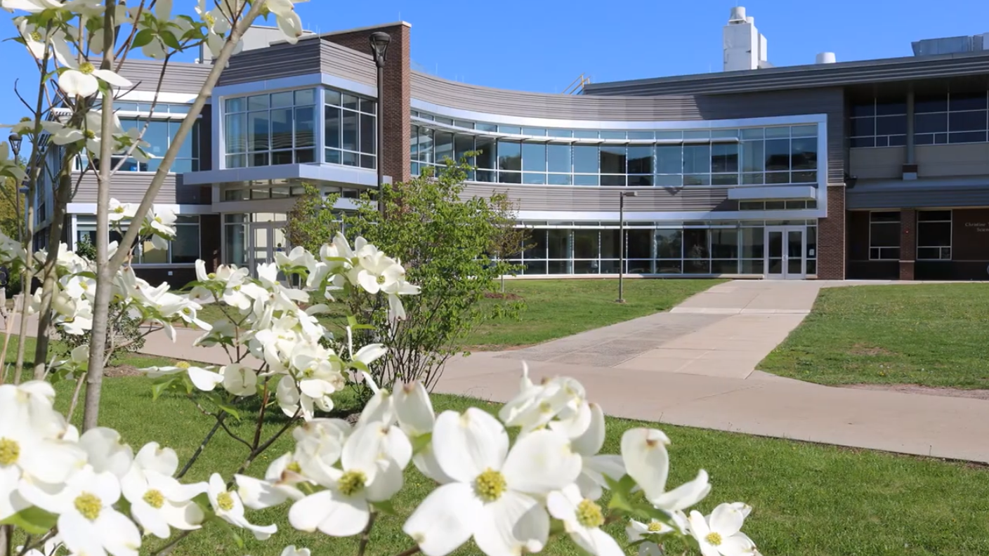 RVCC in spring with flowers