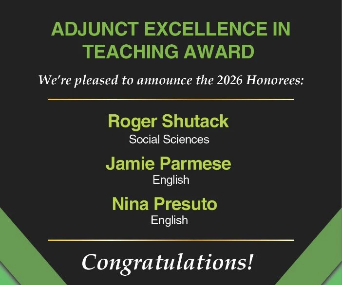 Adjunct Faculty Members Honored for Excellence in 2026