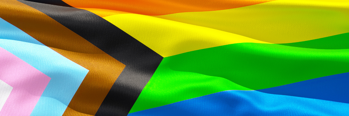 flag waving with multicolored stripes
